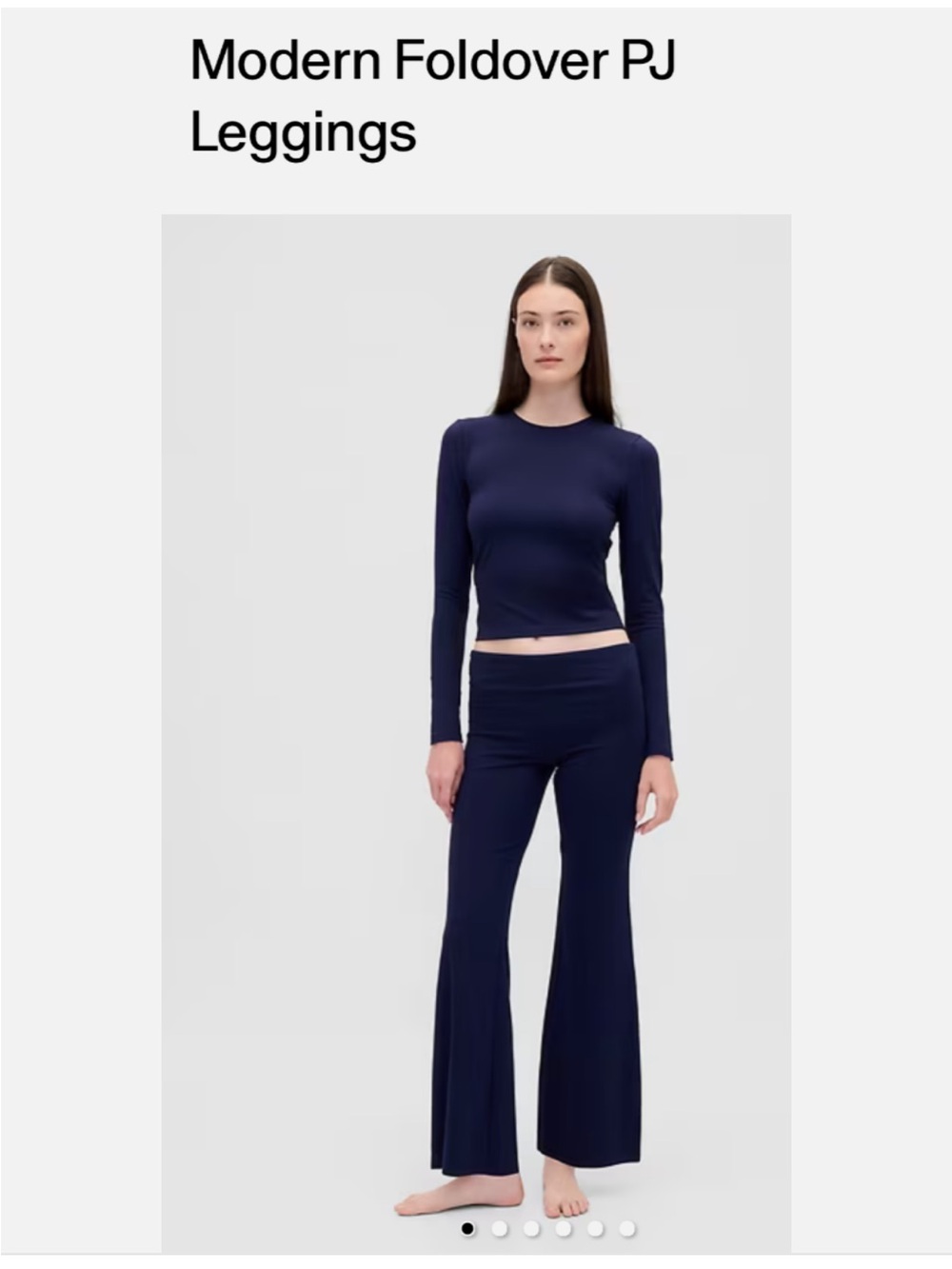 GAP Modern Foldover PJ Flare Leggings - Navy PETITE SMALL NEW!